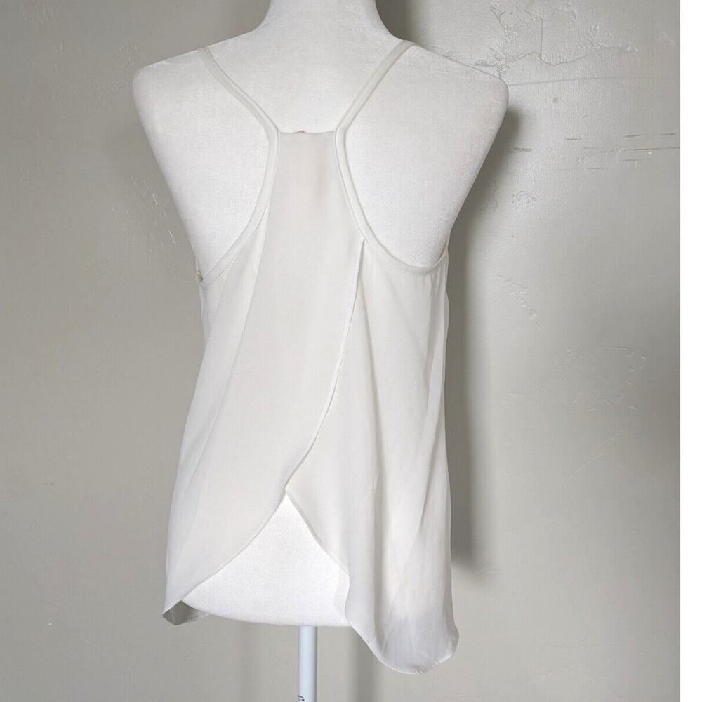 Bellatrix Camisole Womens Small White‎ Flowy Sheer Open Back Made USA Racerback